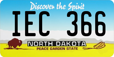 ND license plate IEC366