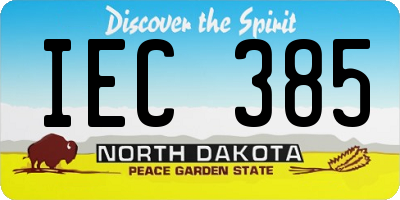 ND license plate IEC385
