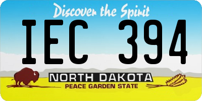 ND license plate IEC394