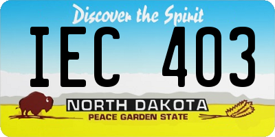 ND license plate IEC403