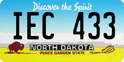 ND license plate IEC433