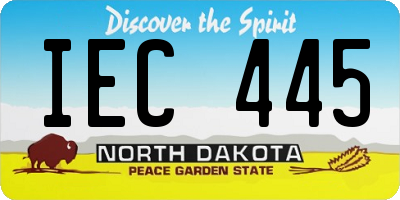 ND license plate IEC445