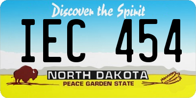 ND license plate IEC454