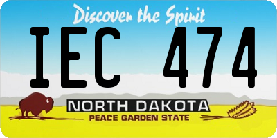 ND license plate IEC474