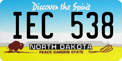 ND license plate IEC538