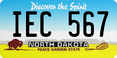 ND license plate IEC567