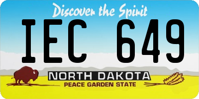 ND license plate IEC649