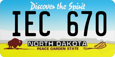 ND license plate IEC670