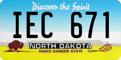 ND license plate IEC671