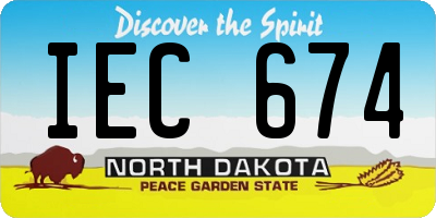ND license plate IEC674