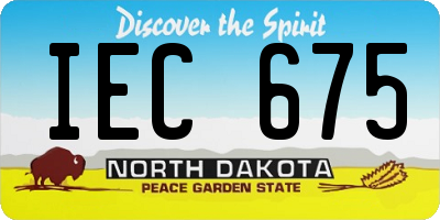 ND license plate IEC675
