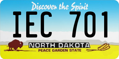 ND license plate IEC701