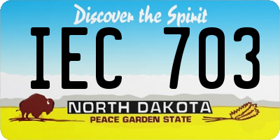 ND license plate IEC703