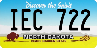ND license plate IEC722
