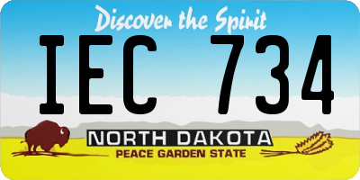 ND license plate IEC734