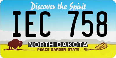 ND license plate IEC758