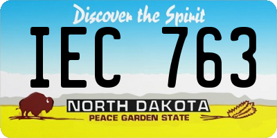 ND license plate IEC763