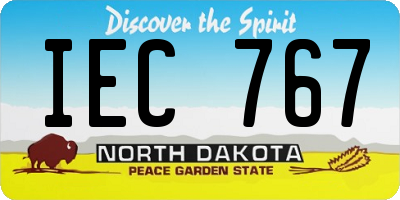 ND license plate IEC767