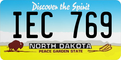 ND license plate IEC769