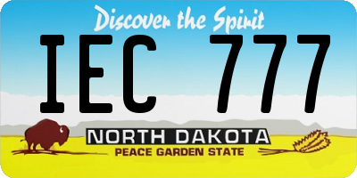 ND license plate IEC777