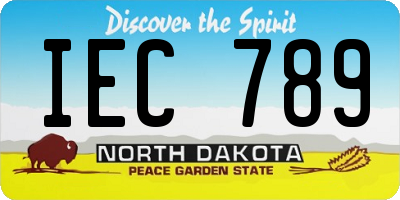 ND license plate IEC789