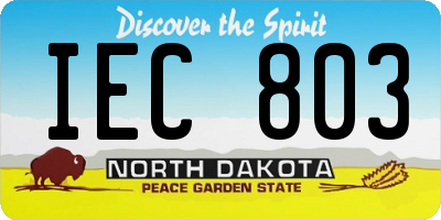 ND license plate IEC803