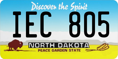 ND license plate IEC805