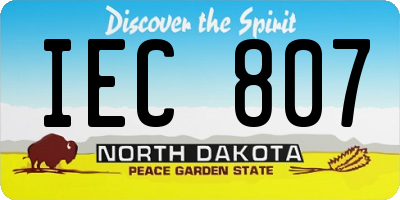 ND license plate IEC807