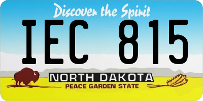 ND license plate IEC815