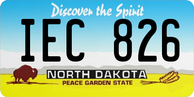 ND license plate IEC826