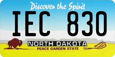 ND license plate IEC830