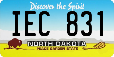 ND license plate IEC831
