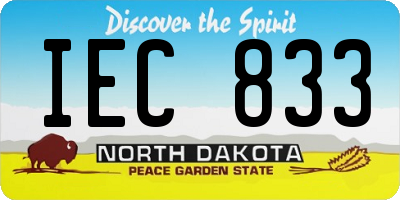 ND license plate IEC833