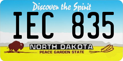 ND license plate IEC835