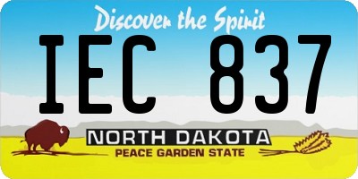 ND license plate IEC837