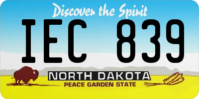 ND license plate IEC839