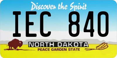 ND license plate IEC840