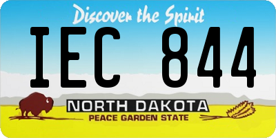 ND license plate IEC844