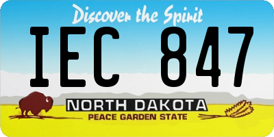 ND license plate IEC847