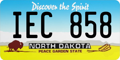ND license plate IEC858