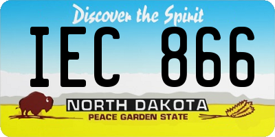 ND license plate IEC866
