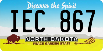 ND license plate IEC867