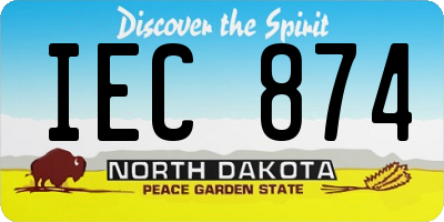 ND license plate IEC874