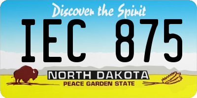 ND license plate IEC875