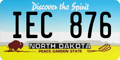 ND license plate IEC876