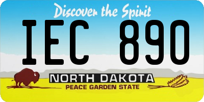 ND license plate IEC890