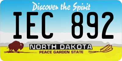 ND license plate IEC892