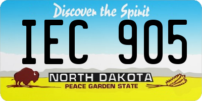 ND license plate IEC905