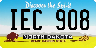 ND license plate IEC908