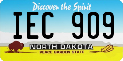 ND license plate IEC909